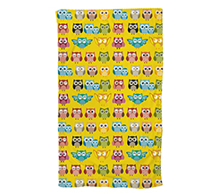 telo mare personalizzato con grafica gufetti