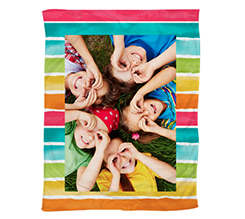 Telo mare in spugna matrimoniale personalizzato con foto e grafica arcobaleno