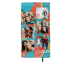 Telo mare in microfibra 80x150 cm Collage anguria 6 riquadri