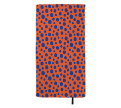 Telo mare in microfibra 80x150 cm con grafica leopardata color arancio