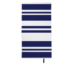 Telo mare in microfibra 80x150 cm Grafica con strisce blu e bianche