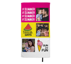 Telo mare in microfibra 80x150 cm Grafica estiva colorata con 3 riquadri