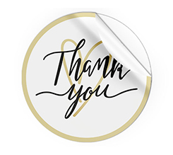 Adesivi rotondi grandi thank you