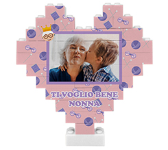 Puzzle mattoncini cuore Ti voglio bene nonna