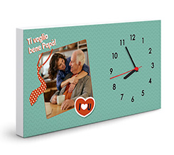 Orologio rettangolare su tela ti voglio bene papà