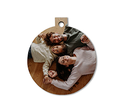 decorazione natalizia in legno rotonda