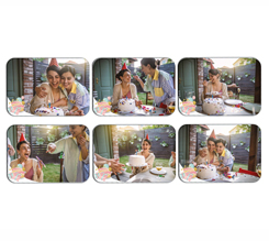 Calamite Rettangolari Pack da 6 con foto e grafica torta compleanno