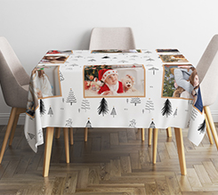 Tovaglia quadrata personalizzata con foto e grafica natale