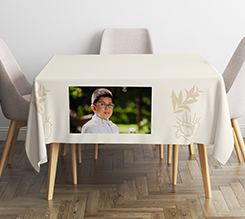 Tovaglia Quadrata Prima Comunione con Foto e grafica Colomba