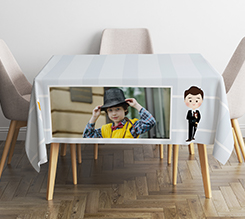 Tovaglia Quadrata Prima Comunione per Ragazzo con Foto