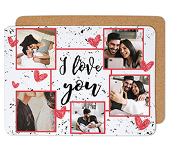 Tovaglietta in sughero I love you collage