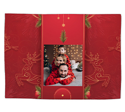 Tovaglietta in tessuto Natale rossa elegance con foto