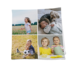 Tovagliolo in tessuto con collage a 16 riquadri