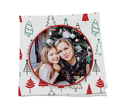 Tovagliolo in tessuto con alberi e riquadro a forma di cerchio