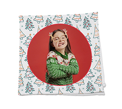 Tovagliolo in tessuto con alberi verdi e riquadro rotondo