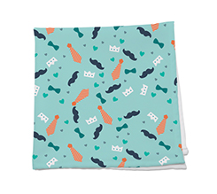 Tovagliolo in tessuto con cravatte e baffetti