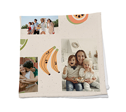 Tovagliolo in tessuto con fantasia frutta e 7 riquadri