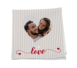 Tovagliolo in tessuto con grafica love