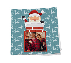 Tovagliolo in tessuto con sfondo azzurro e renne