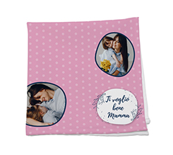 Tovagliolo in tessuto ti voglio bene con fantasia pois