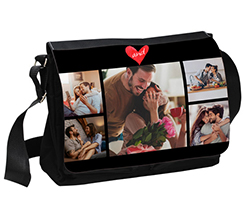 Borsa tracolla grande per San valentino con grafica Collage 5 riquadri
