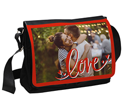 Borsa tracolla grande per San valentino con foto e grafica Love