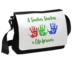 Borsa tracolla grande per maestra con grafica Dedica