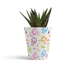 vaso in ceramica per maestre personalizzato con grafica disegno