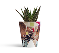 vaso in ceramica personalizzabile per Natale con foto e grafica con paesaggio natalizio