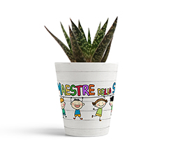 Vaso in ceramica con grafica W le maestre