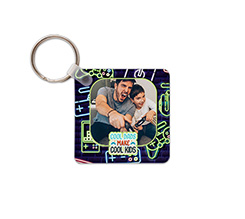 Portachiavi quadrato in pelle festa papà