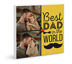 Orologio quadrato su tela Best dad in the world