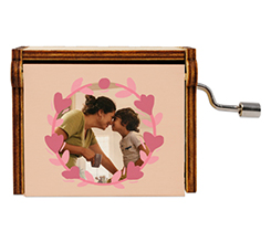 Carillon in legno Cornice di cuori per Mamma