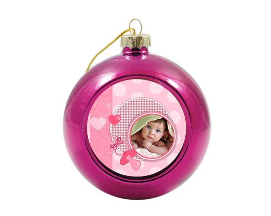 Palla di Natale vetro colorato Welcome baby