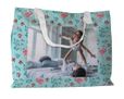 Borsa mare Fenicotteri con fiori
