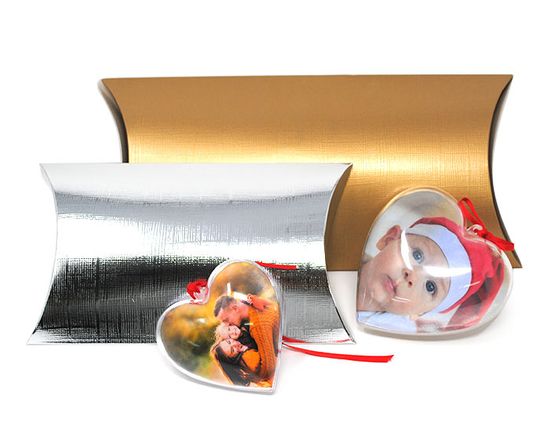 scatoline regalo per palline di natale - dorata o argentata