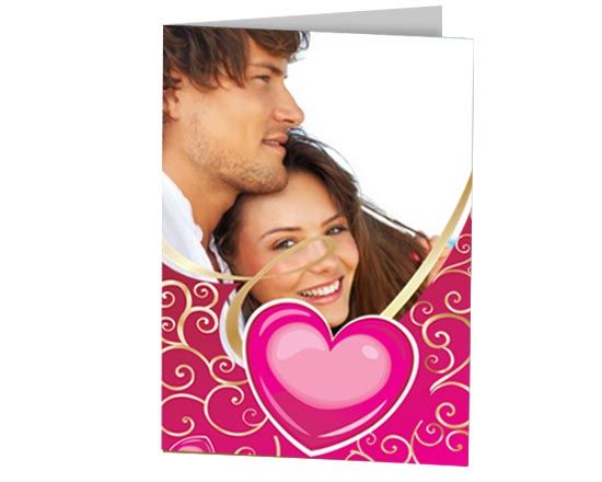 card per S. Valentino con cuori stilizzati e foto