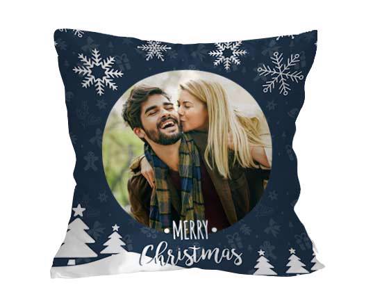 cuscino classico con grafica bianca e blu