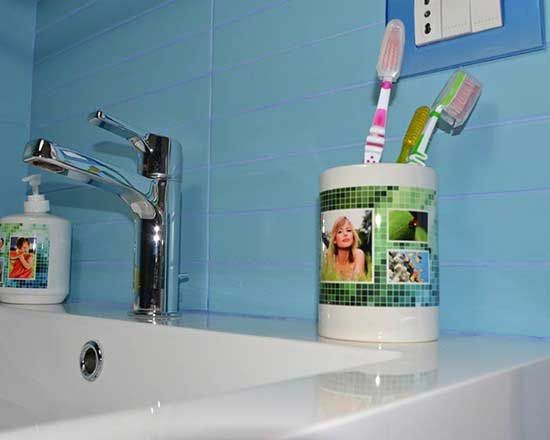 portaspazzolino personalizzato con stampa di immagini ad alta risoluzione.