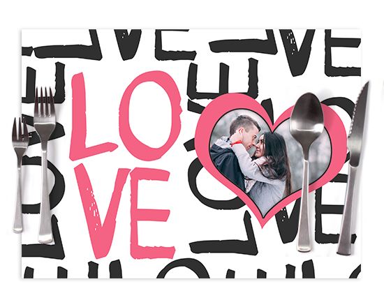 Tovaglietta in tessuto Love words