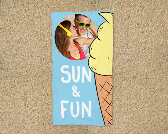 Telo mare large con cono gelato