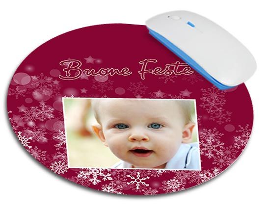 Tappetino mouse tondo Buone feste