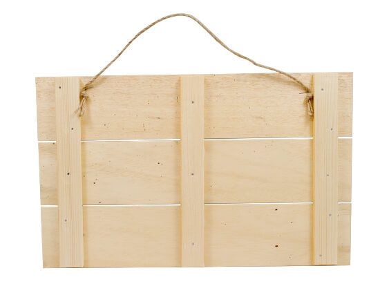 Retro quadretto in legno appeso con corda