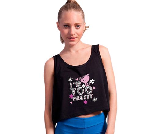 Crop top in cotone nel colore nero
