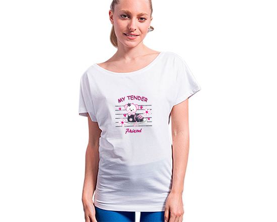 T-shirt donna bianca con grafica