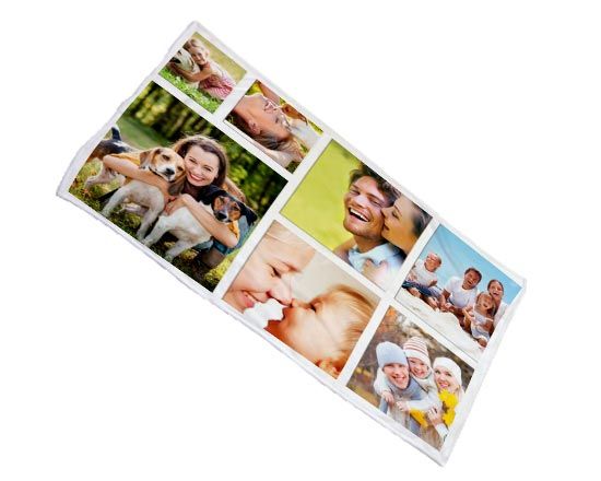 stampa di collage personalizzato su telo mare