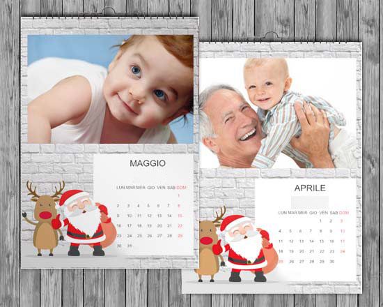 Grafica Natalizia per Calendario multipagina A3