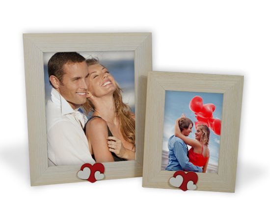 cornici cuori in legno due formati