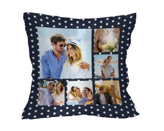 Un collage con stelline per il tuo cuscino
