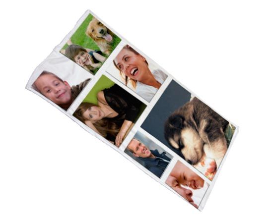 collage stampato su asciugamano doccia palestra